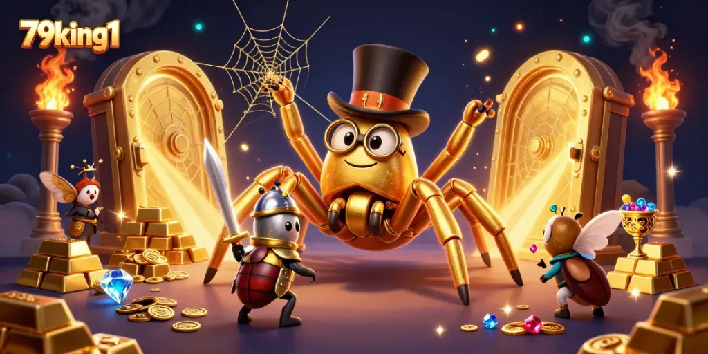 Experience thrilling wins with the golden tarantula at 79king1's vibrant casino.