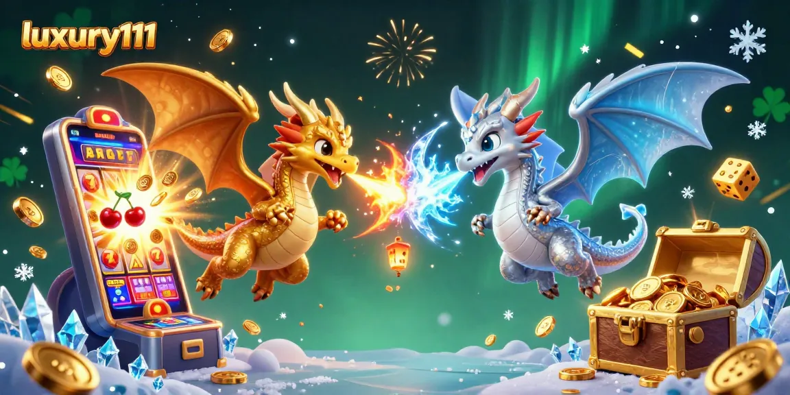 Experience luxury111 with vibrant slot machine rewards surrounded by captivating dragons and dynamic game elements.