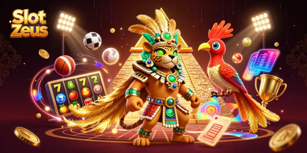 Slot Zeus mempersembahkan simbol keberuntungan dalam permainan slot dengan pemandangan penuh warna.