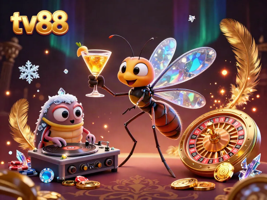 tv88 showcases a vibrant casino scene featuring unique characters and thrilling gaming elements in 3D.
