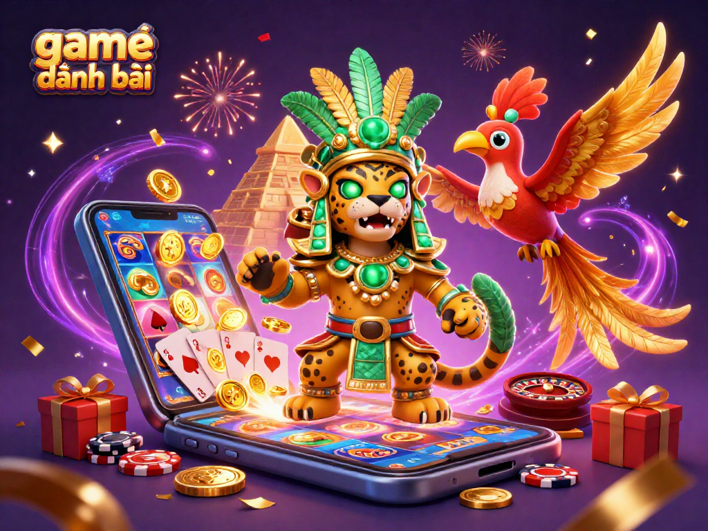 Engage in game đánh bài with this vibrant, detailed casino-themed digital artwork.