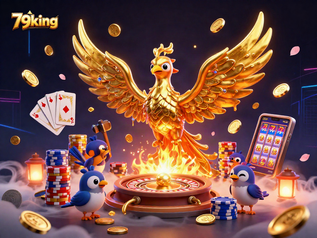 Experience the thrilling atmosphere of 79king with dazzling casino elements and golden treasures.