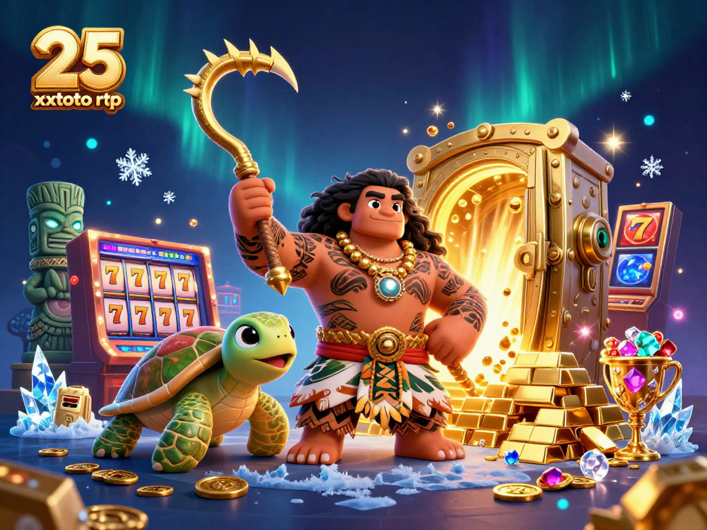Menangkan jackpot dengan 25 xxtoto rtp dalam ilustrasi kasino yang penuh warna dan detail.