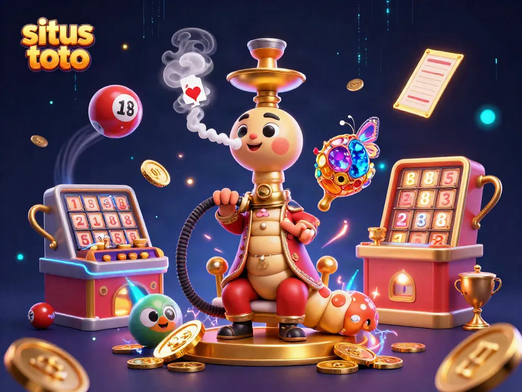 Memainkan situs toto dengan elemen lotere menarik dan karakter unik dalam ilustrasi 3D yang dinamis.