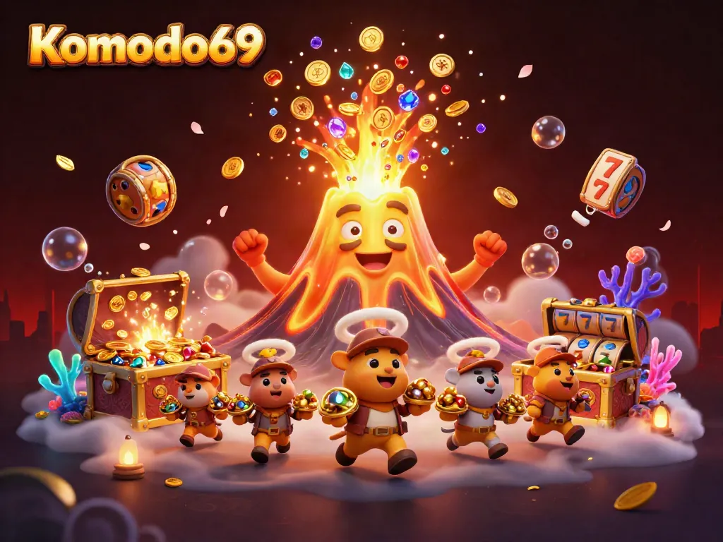 Komodo69 menghadirkan pengalaman menarik dari simbol slot dan gunung emas berapi.