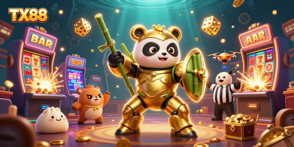 Experience the thrilling TX88 casino adventure with dynamic game elements and vibrant characters.