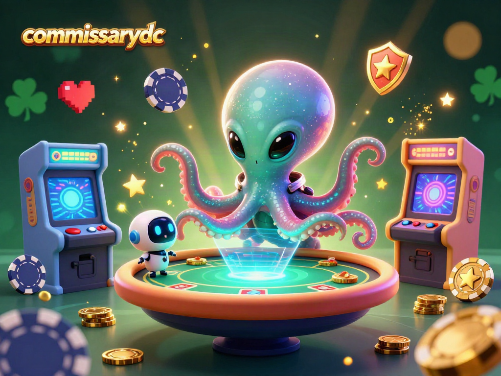 Play at commissarydc with an exciting 3D cartoon alien octopus and casino gaming elements.