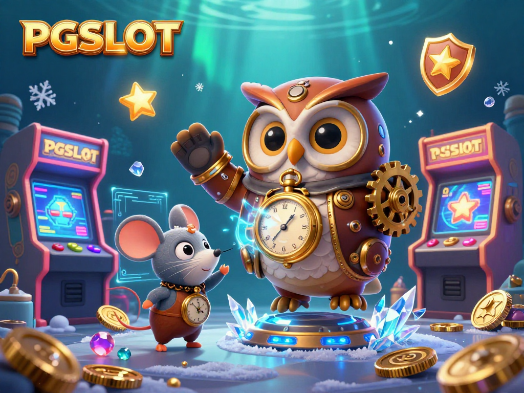 Try your luck with PGSLOT in this vibrant 3D illustration featuring slot elements and gaming excitement.