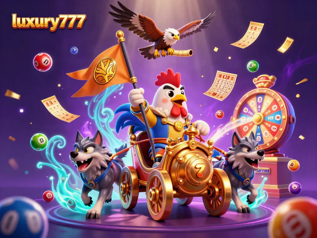 Experience dynamic gaming excitement at luxury777 with vibrant lottery elements and golden visuals.