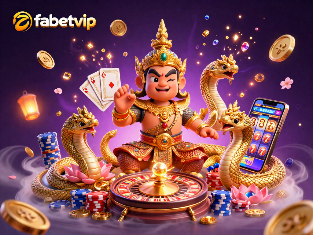 Engage with fabetvip's vibrant casino scene featuring golden guardian and dynamic gaming elements.