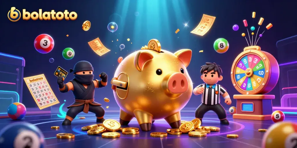 Engage with bolatoto's thrilling lottery scene featuring dynamic characters and vibrant casino elements.