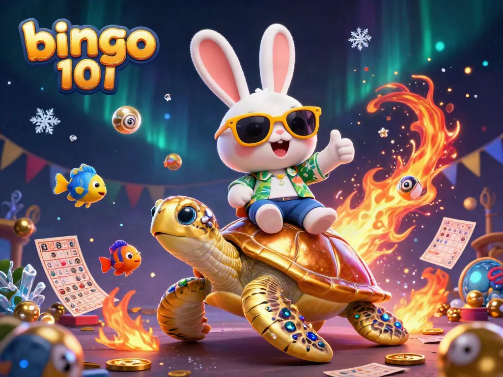Play exciting bingo 101 games with vibrant characters and festive elements in this engaging scene.