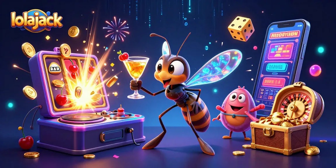Experience the excitement of lolajack with a vibrant 3D casino scene featuring a unique mascot and thrilling game elements.