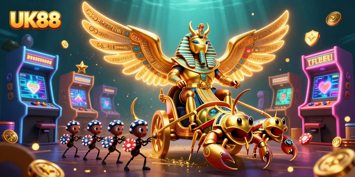 Join the excitement at UK88, where colossal characters raid the casino with vibrant gaming elements.