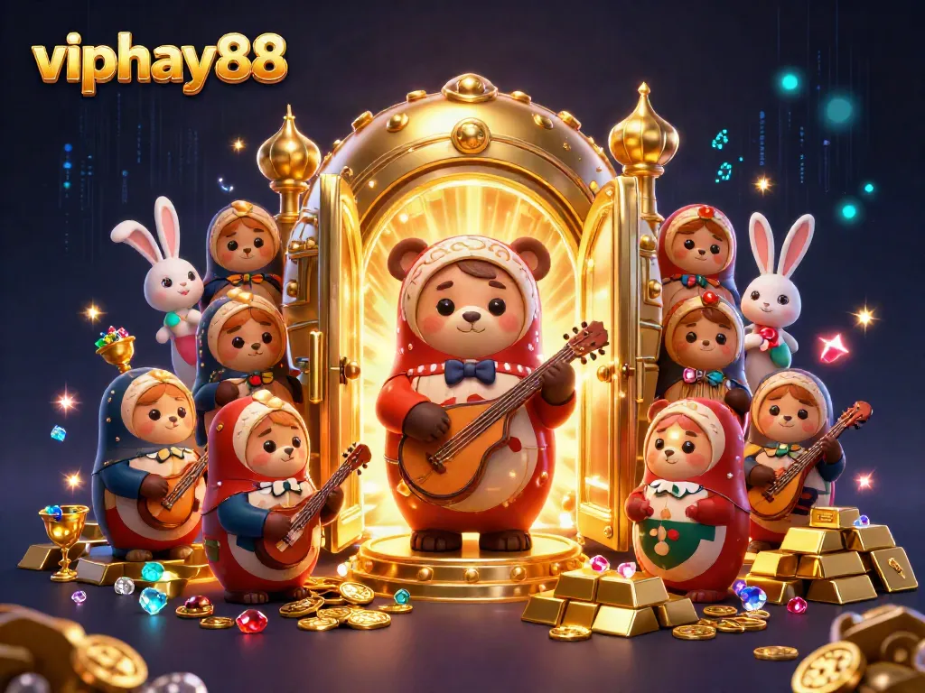 Experience the vibrant world of viphay88 with playful bears, gold treasures, and casino magic.