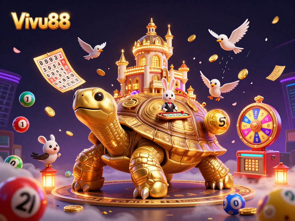 Play exciting games at Vivu88 with high-energy action featuring a vibrant casino scene.