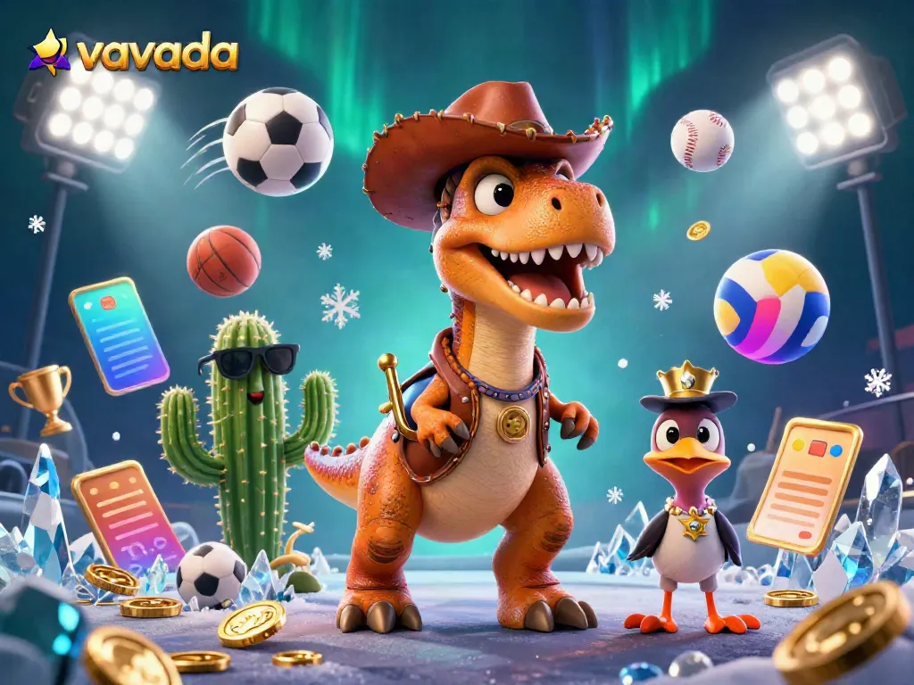 Engage with Vavada's dynamic gaming energy through this vibrant casino scene illustration.