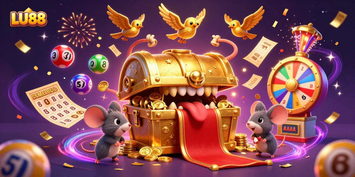 Experience exciting wins at LU88 with colorful lottery balls and a vibrant casino atmosphere.
