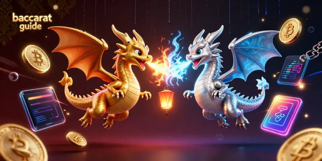 Engage with fascinating strategies while exploring the baccarat guide through dynamic 3D dragons and crypto elements.