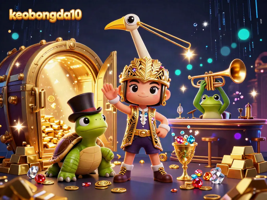 Bet on keobongda10 with vibrant casino-themed characters enjoying a speakeasy atmosphere.