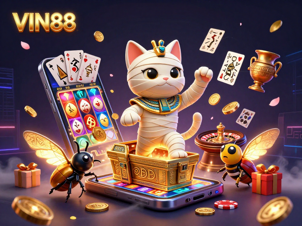 Enhance your gaming experience with VIN88's thrilling casino adventure featuring a mystical Egyptian theme.