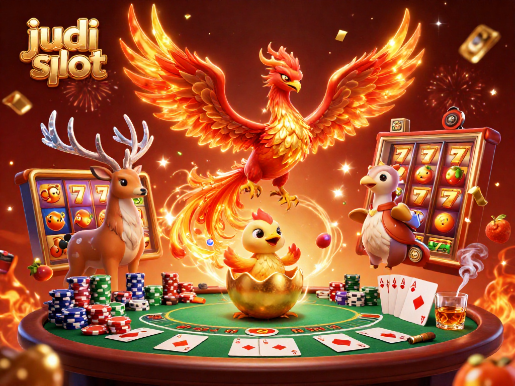 Menangkan judi slot dengan simbol keberuntungan, jackpot menggiurkan, dan suasana casino yang meriah.