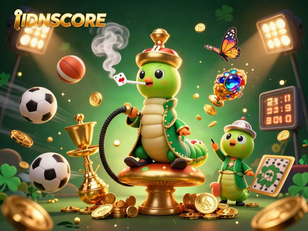 Experience thrilling gaming action with IDNSCORE, featuring vibrant sports elements and intricate 3D designs.