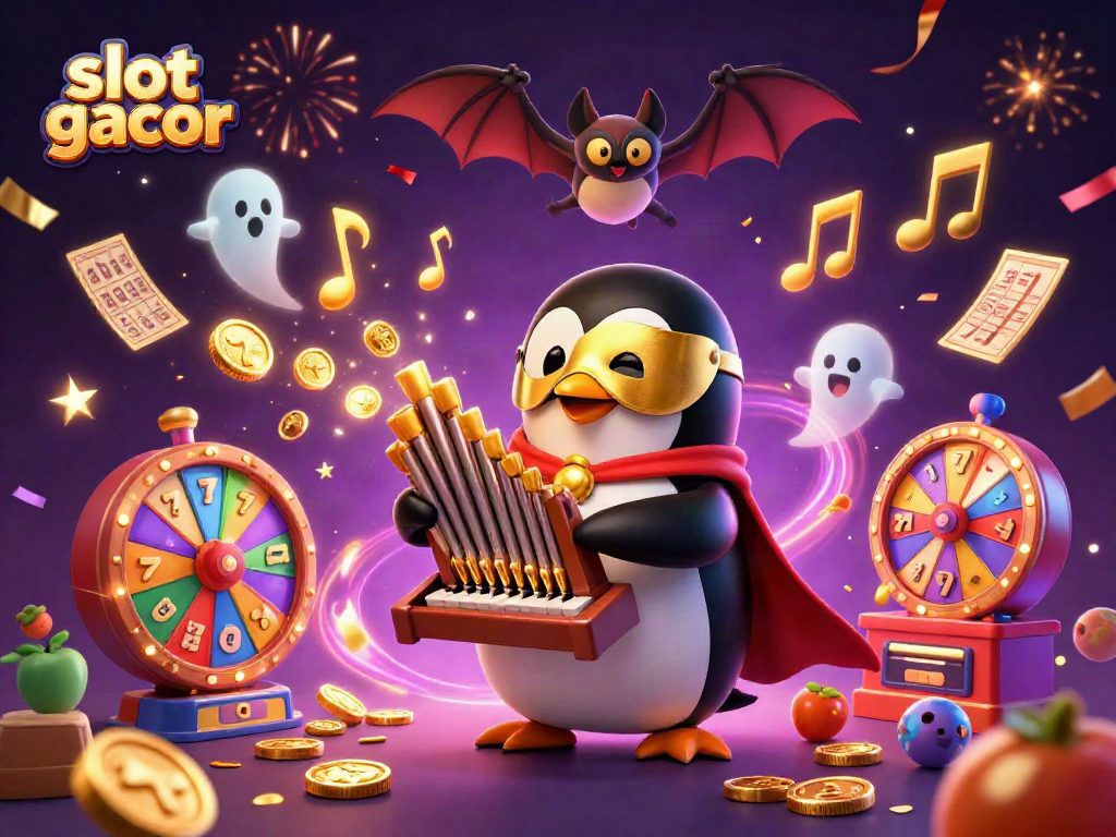 Spin the slot gacor reels with thrilling gold coins and vibrant lottery elements in a magical 3D scene.